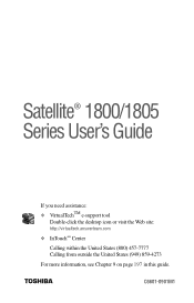 Toshiba Satellite 1800-S256 User Guide
