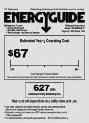 Whirlpool WRS950SIAE Energy Guide