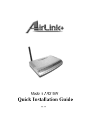 Airlink AR315W Quick installation guide