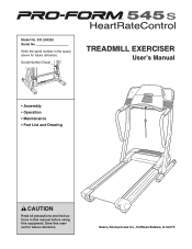 ProForm 545s Treadmill English Manual