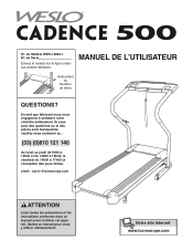Weslo Cadence 500 Treadmill French Manual
