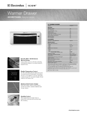 Electrolux E30WD75GSS Specification sheet