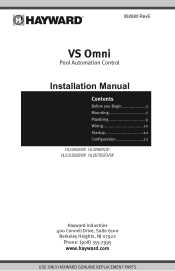 Hayward MaxFlo VS 500 Omni VS Omni Automation Control Installation Manual