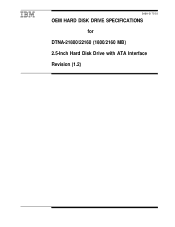 IBM DTNA-22160 Hard Drive Specifications