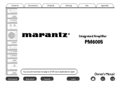 Marantz PM6005 Owner's Manual in English