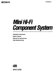 Sony MHC-3750 Operation Guide