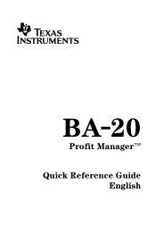 Texas Instruments BA-20 Quick Reference Guide