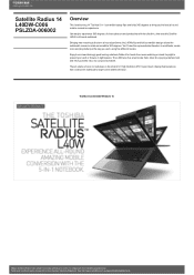 Toshiba Radius 14 PSLZDA-006002 Detailed Specs for Satellite Radius 14 PSLZDA-006002 AU/NZ; English