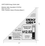 Coby LEDTV3226 Energy Guide Label