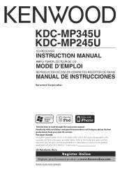 Kenwood KDC-MP345U Instruction Manual