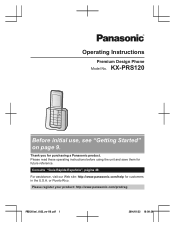 Panasonic KX-PRS120 Operating Instructions US