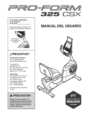 ProForm 325 Csx Bike Spanish Manual