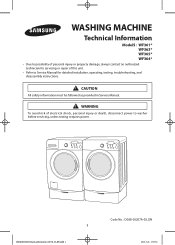 Samsung WF365BTBGSF/A2 User Manual Tech Manual (English, French, Spanish)