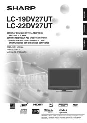 Sharp LC22DV27UT LC-19DV27UT | LC-22DV27UT Operation Manual