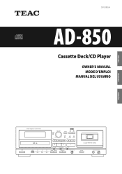 TEAC AD-850 AD-850 Owner s Manual