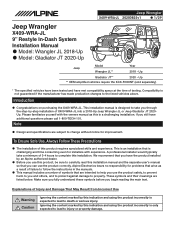 Alpine X409-WRA-JL Installation Manual
