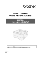 Brother International HL-2170W Parts List