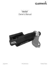 Garmin Vector Owner's Manual