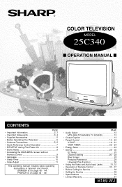 Sharp 25C340 User Manual