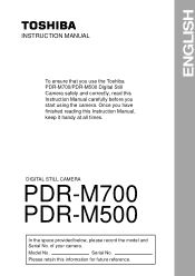 Toshiba PDR-M500 Instruction Manual