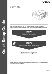 Brother International DCP-130C Quick Setup Guide - English