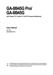 Gigabyte GA-8I945G Pro Manual