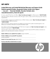 HP PL4260N HP LCD, MediaSmart and Plasma HDTV - Warranty and Support Guide