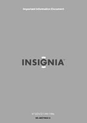 Insignia NS-46E790A12 Important Informaton (English)