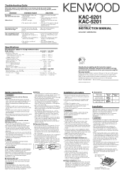 Kenwood KAC-5201 Instruction Manual