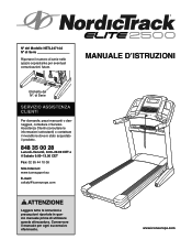 NordicTrack Elite 2500 Treadmill Italian Manual