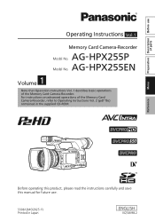 Panasonic 3-MOS P2 Hand-held Camcorder Basic Operating Instructions