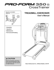 ProForm 350s Crosstrainer Treadmill English Manual