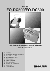Sharp FO-DC600 FODC500|FODC600 Operation Manual