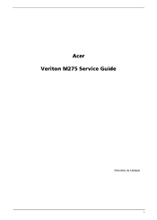 Acer Veriton M275 Acer Veriton M275 Desktop Series Service Guide
