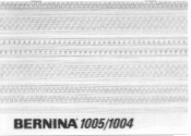Bernina 1005 Manual