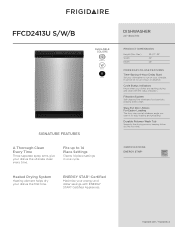 Frigidaire FFCD2413UB Product Specifications Sheet