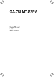 Gigabyte GA-78LMT-S2PV Manual