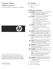 HP BL2x220c Processor Option Installation Instructions for the HP ProLiant BL2x220c Generation 5 Server Blade