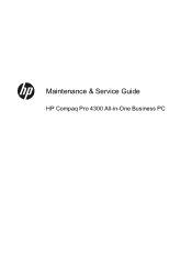 HP Pro 4300 Maintenance & Service Guide HP Compaq Pro 4300 All-in-One Business PC