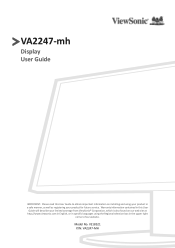 ViewSonic VA2247-MH - 22 1080p 75Hz Monitor with FreeSync HDMI and VGA User Guide