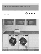 Bosch WTG86403UC Use and Care Manual