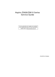 Acer Aspire Z5600 Acer Aspire Z5600 Desktop Service Guide