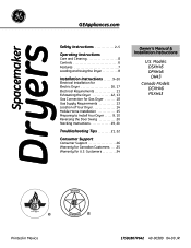 GE DSXH43EFWW Owners Manual