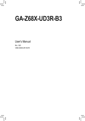 Gigabyte GA-Z68X-UD3R-B3 Manual