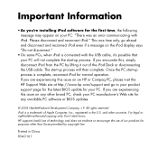 HP mp5001 Important Information - iPod plus HP