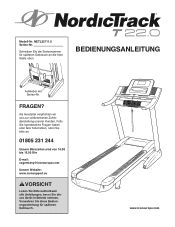 NordicTrack T22.0 Treadmill German Manual