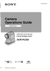 Sony DCRPC330 Camera Operations Guide