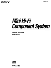 Sony MHC-2750 Operating Instructions