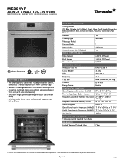Thermador ME301YP Product Specification Sheet
