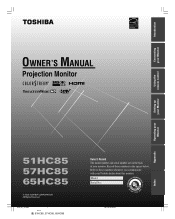 Toshiba 65HC85 User Manual